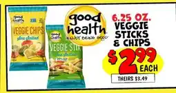 Ollie's GOOD HEALTH VEGGIE STICKS & CHIPS offer