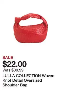 Marshalls LULLA COLLECTION Woven Knot Detail Oversized Shoulder Bag offer