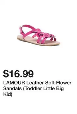 Marshalls L'AMOUR Leather Soft Flower Sandals (Toddler Little Big Kid) offer