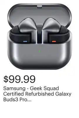 Best Buy Samsung - Geek Squad Certified Refurbished Galaxy Buds3 Pro Wireless Earbud Headphones - Silver offer