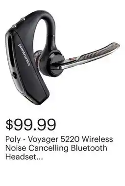 Best Buy Poly - Voyager 5220 Wireless Noise Cancelling Bluetooth Headset with Amazon Alexa - Black offer