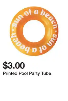 Five Below Printed Pool Party Tube offer