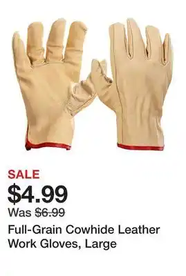 Harbor Freight Tools Full-Grain Cowhide Leather Work Gloves, Large offer