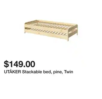 Ikea UTÅKER Stackable bed, pine, Twin offer