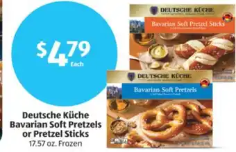 Aldi Deutsche Küche Bavarian Soft Pretzels or Pretzel Sticks offer