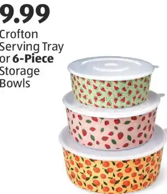 Aldi Crofton Serving Tray or 6-Piece Storage Bowls offer