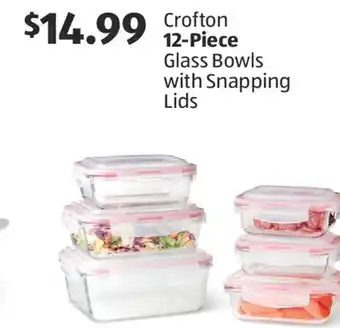 Aldi Crofton 12-Piece Glass Bowls with Snapping Lids offer