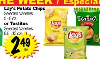 Superior Grocers Lay's Potato Chips, 5 - 8 oz. or Tostitos, 9.5 - 12 oz offer