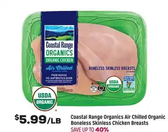 Grocery Outlet Coastal Range Organics Air Chilled Organic Boneless Skinless Chicken Breasts offer