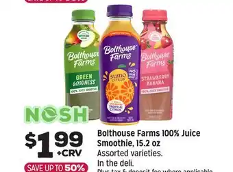 Grocery Outlet Bolthouse Farms 100% Juice Smoothie offer