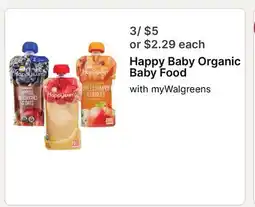 Walgreens Happy Baby Organic Baby Food offer
