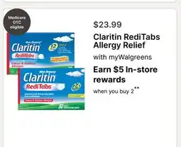 Walgreens Claritin RediTabs Allergy Relief offer