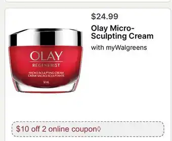 Walgreens Olay Micro-Sculpting Cream offer