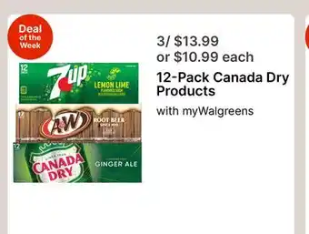 Walgreens 12-Pack Canada Dry Products offer