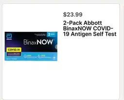 Walgreens 2-Pack Abbott BinaxNOW COVID-19 Antigen Self Test offer