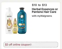 Walgreens Herbal Essences or Pantene Hair Care offer