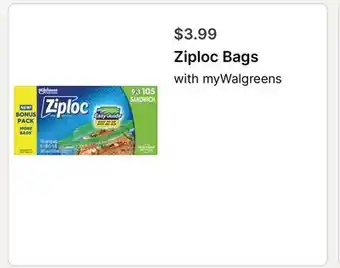 Walgreens Ziploc Bags offer