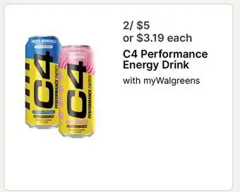 Walgreens C4 Performance Energy Drink offer