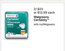 Walgreens Walgreens Certainty offer