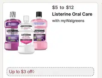 Walgreens Listerine Oral Care with myWalgreens offer