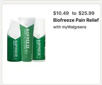Walgreens Biofreeze Pain Relief offer