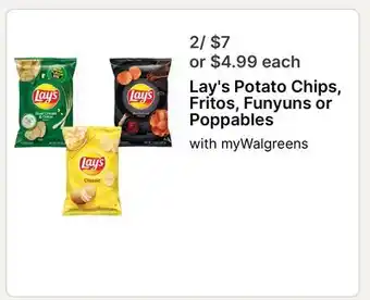 Walgreens Lay's Potato Chips, Fritos, Funyuns or Poppables offer
