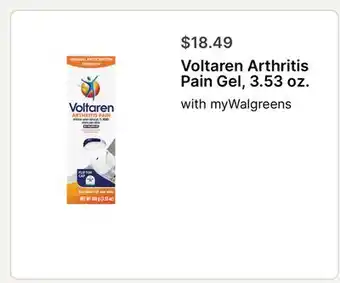 Walgreens Voltaren Arthritis Pain Gel offer