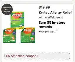Walgreens Zyrtec Allergy Relief offer