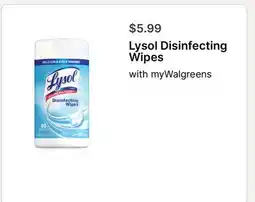 Walgreens Lysol Disinfecting Wipes offer