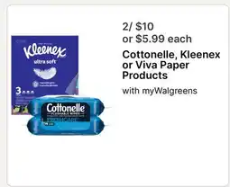 Walgreens Cottonelle, Kleenex or Viva Paper Products offer