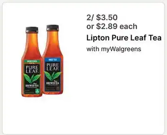 Walgreens Lipton Pure Leaf Tea offer