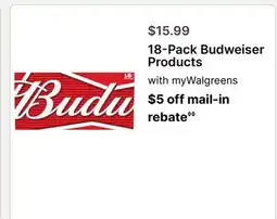 Walgreens 18-Pack Budweiser Products offer