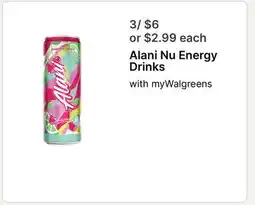 Walgreens Alani Nu Energy Drinks offer