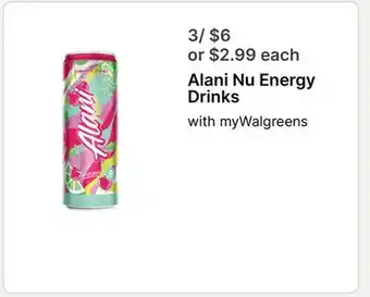 Walgreens Alani Nu Energy Drinks offer