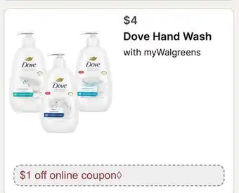 Walgreens Dove Hand Wash offer