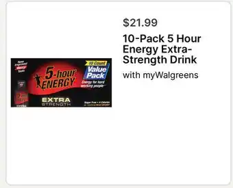 Walgreens 10-Pack 5 Hour Energy Extra- Strength Drink offer