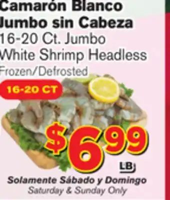 El Super Fresh Jumbo White Shrimp Headless offer