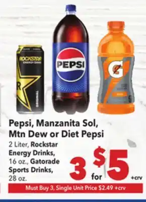 Vallarta Supermarkets Manzanita Sol, Mtn Dew or Diet Pepsi offer