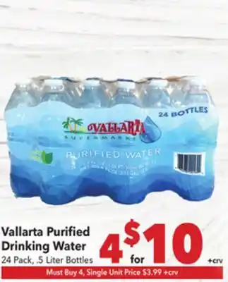 Vallarta Supermarkets Vallarta Purified Drinking Water offer