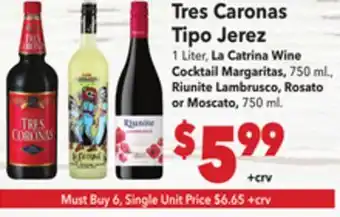 Vallarta Supermarkets Tres Caronas Tipo Jerez offer