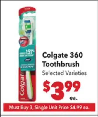 Vallarta Supermarkets Colgate 360 Toothbrush offer