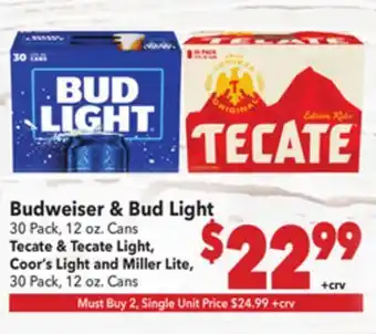 Vallarta Supermarkets Budweiser & Bud Light offer