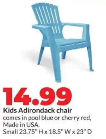 Hy-Vee Kids Adirondack chair offer