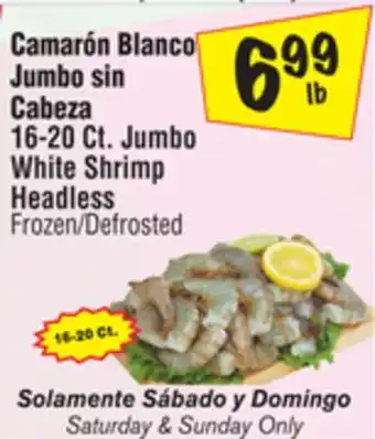 El Super Jumbo White Shrimp Headless offer