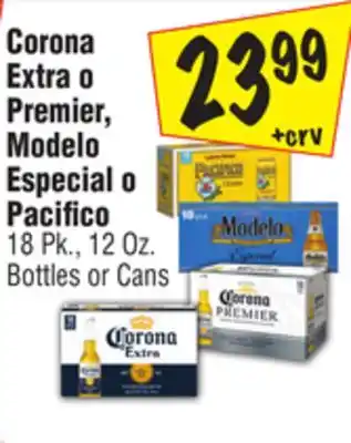 El Super Corona Extra o Premier, Modelo Especial o Pacifico offer