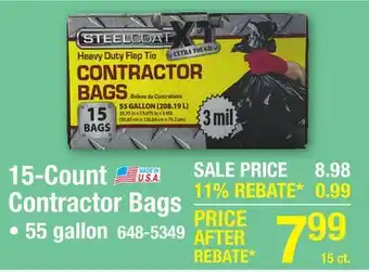 Menards Steelcoat 55 Gallon Flap Tie XT Contractor Bags - 15 count offer