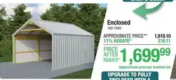 Menards 14'W x 18'L x 8'H Partially Enclosed Pro-Port Embedded Posts Material List offer