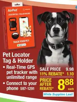 Menards AirPet Locator Tag + Collar Holder for Pets offer