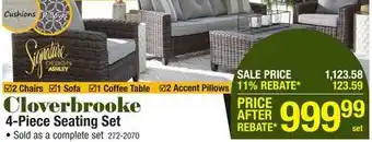 Menards Signature Design by Ashley Cloverbrooke 4- Piece Brown Wicker Seating Set offer