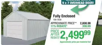Menards 14'W x 18'L x 8'H Fully Enclosed Pro-Port Embedded Posts Material List offer